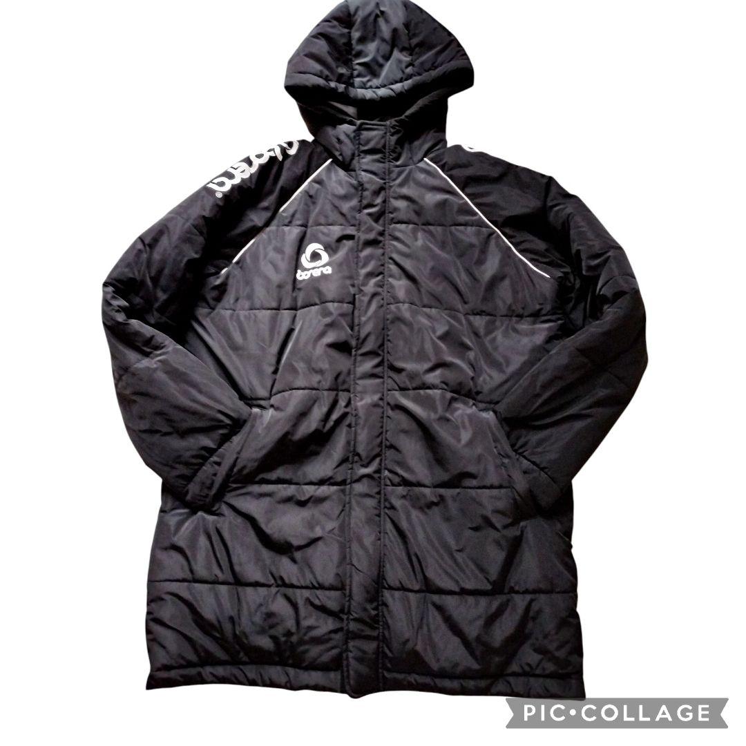 【美品】ボネーラ ロングベンチコート XL 中綿 黒 BC013 防寒 サッカー