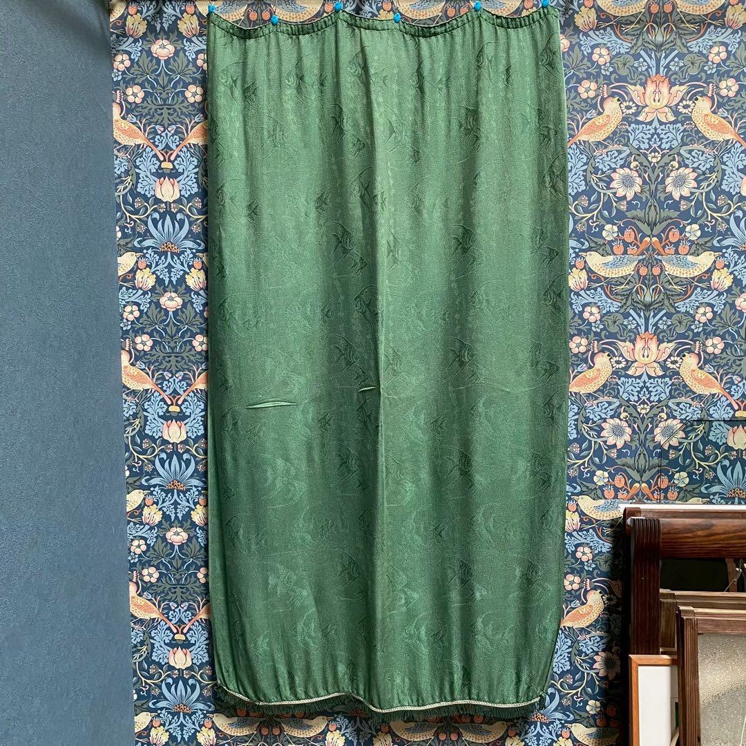 カーテン セット 緑 グリーン インテリア 昭和レトロ