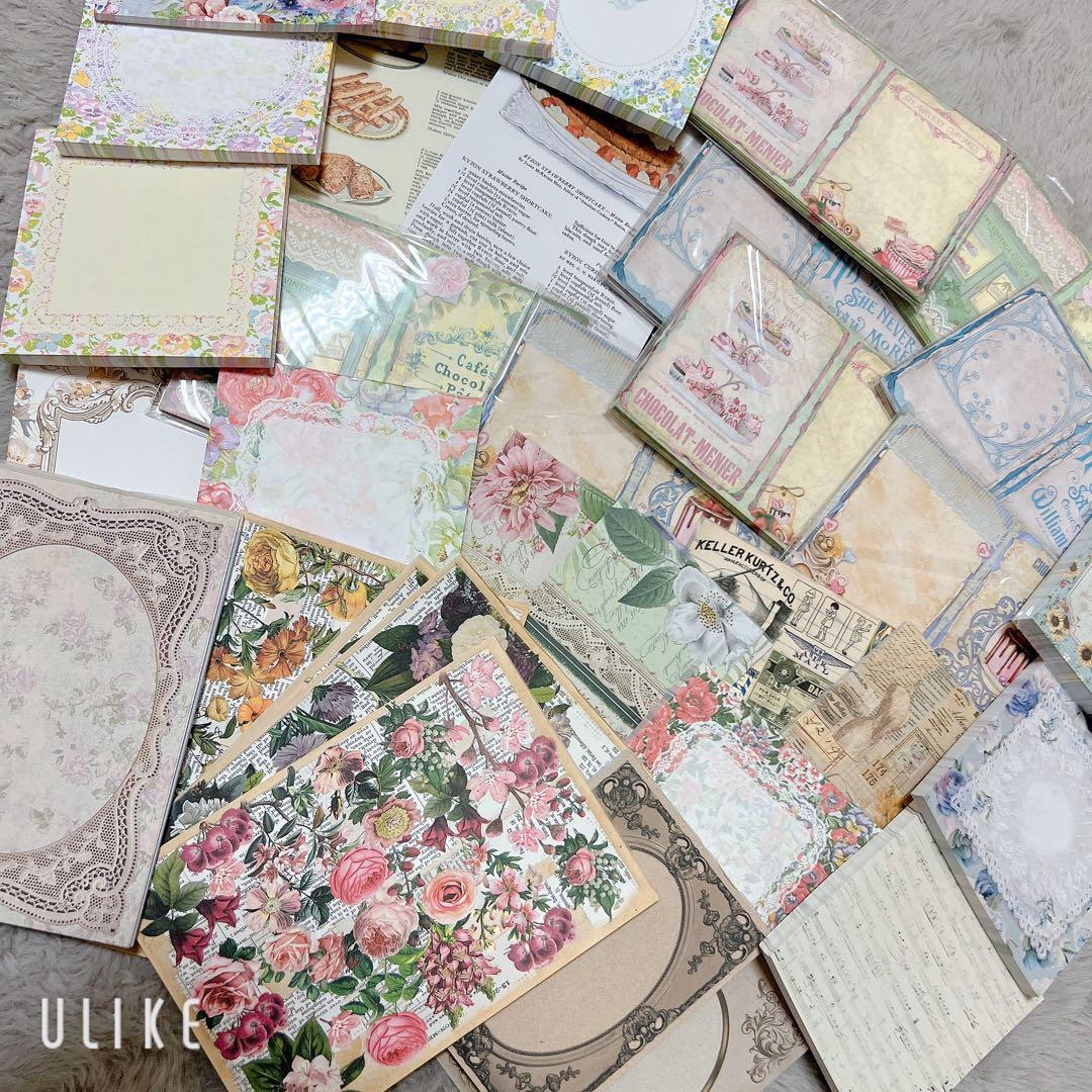 紙モノ コラージュ素材 海外メモ おすそ分けファイル まとめ売り