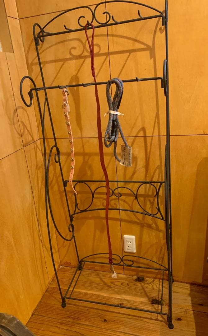 アイアンラック ペットリード ハンガー アンティーク調 ブラック ディスプレイ