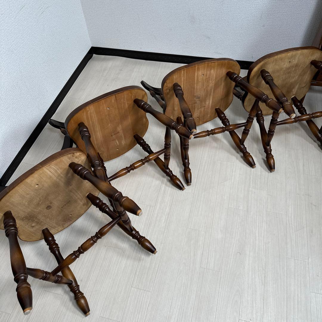 飛騨産業 キツツキマーク ダイニングチェア ウィンザーチェア 4脚セット i4※