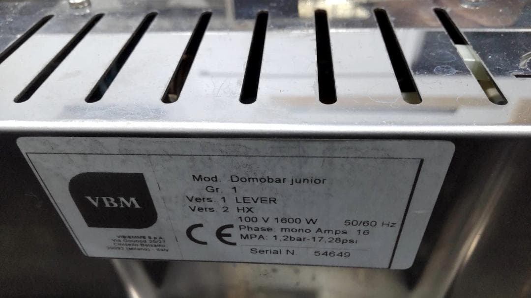 VIBIEMME VBM DOMOBAR Jr.　ドモバー　エスプレッソマシン