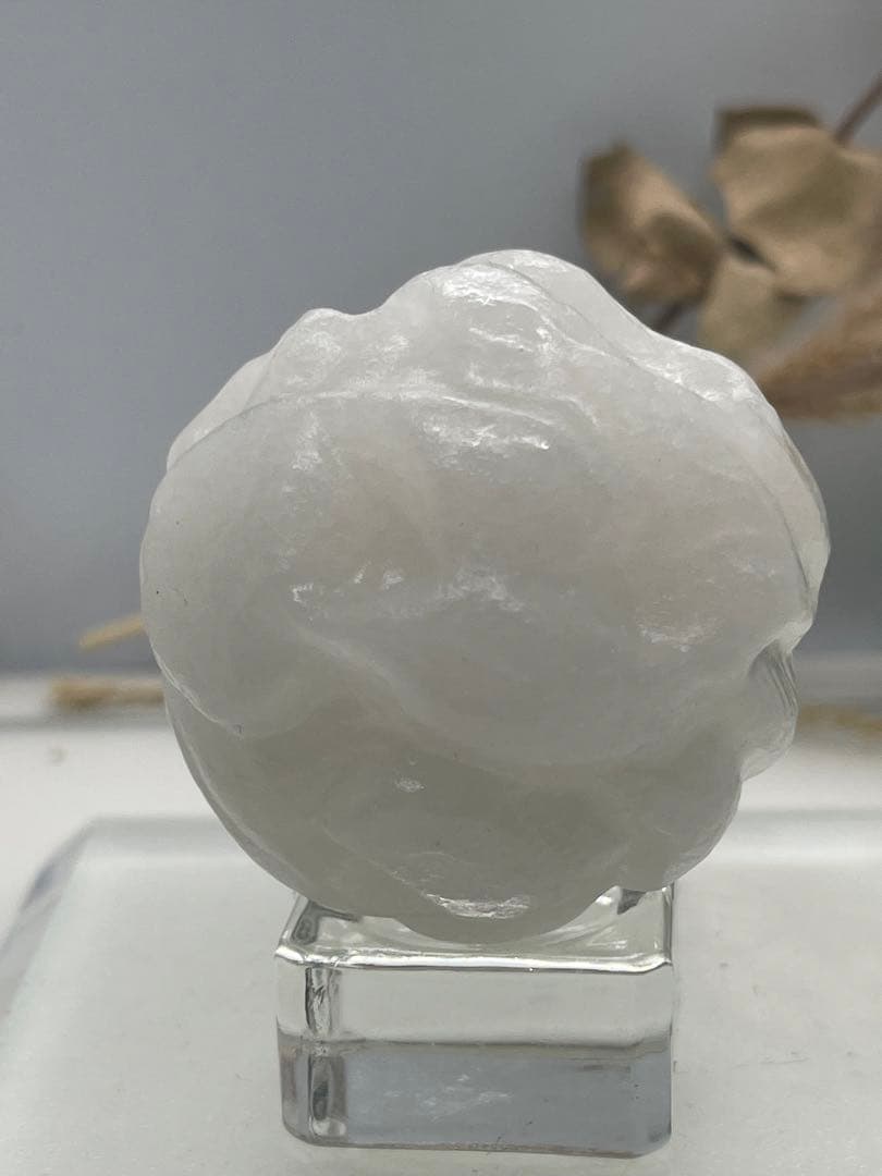 ポンポン様9【1859】九尾裏蝶々彫りスフィア アラバスター