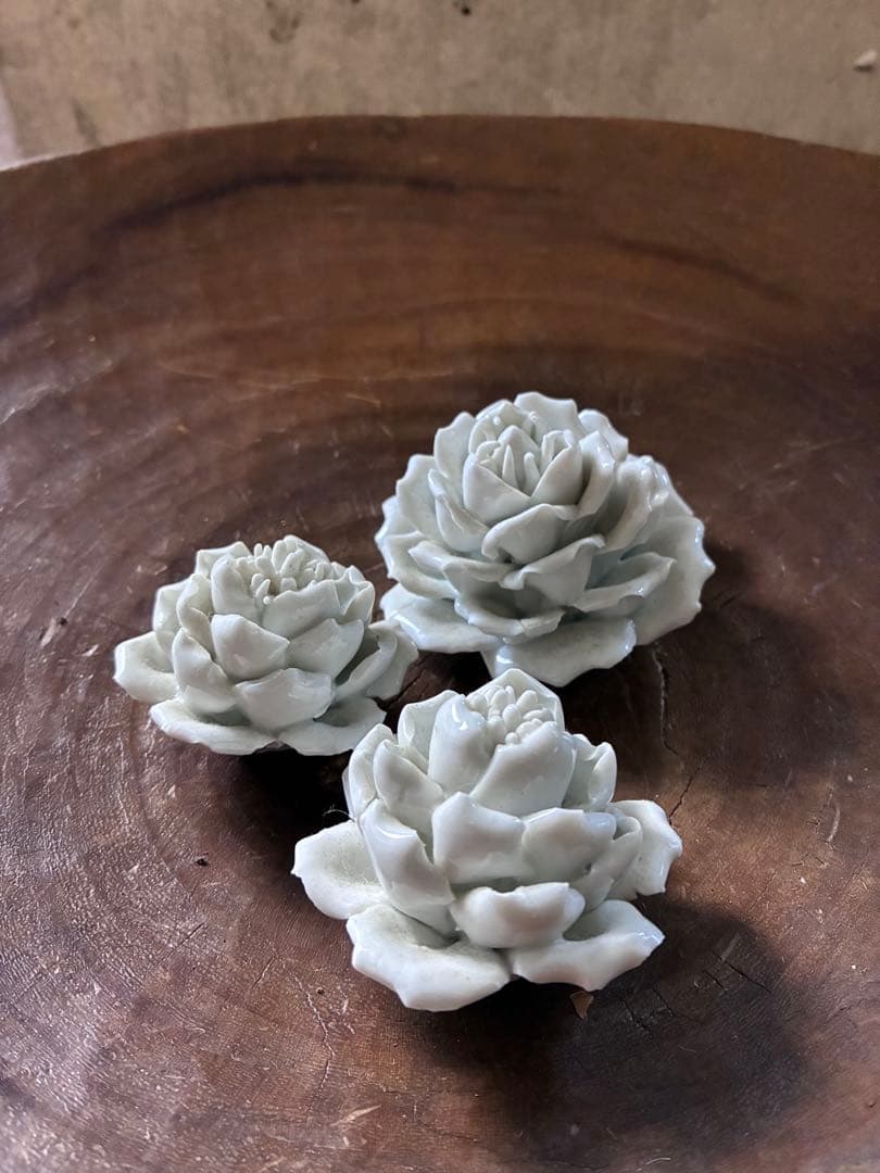 【パリ蚤の市購入】バラのオブジェ3点セット