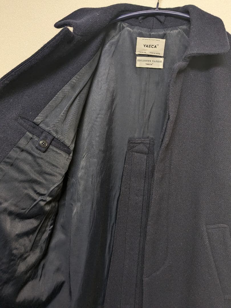 yaeca ウール ステンカラーコート M ネイビー