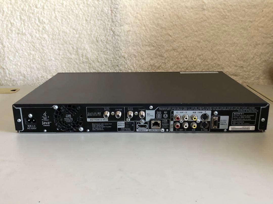 SONY BDZ-AT90ブルーレイレコーダーリモコン付き