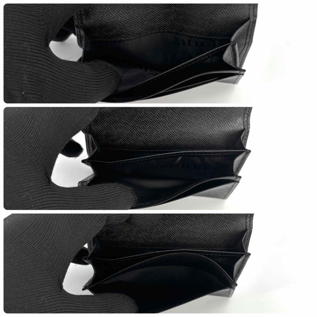 未使用級 BURBERRY バーバリー カードケース 名刺入れ ブラック レザー