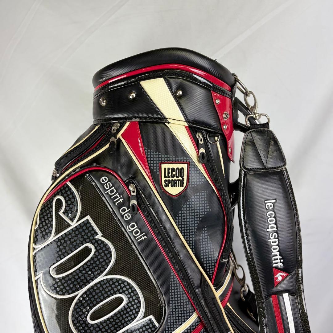 ルコックスポルティフ キャディバッグ ゴルフバッグ 6分割 赤黒