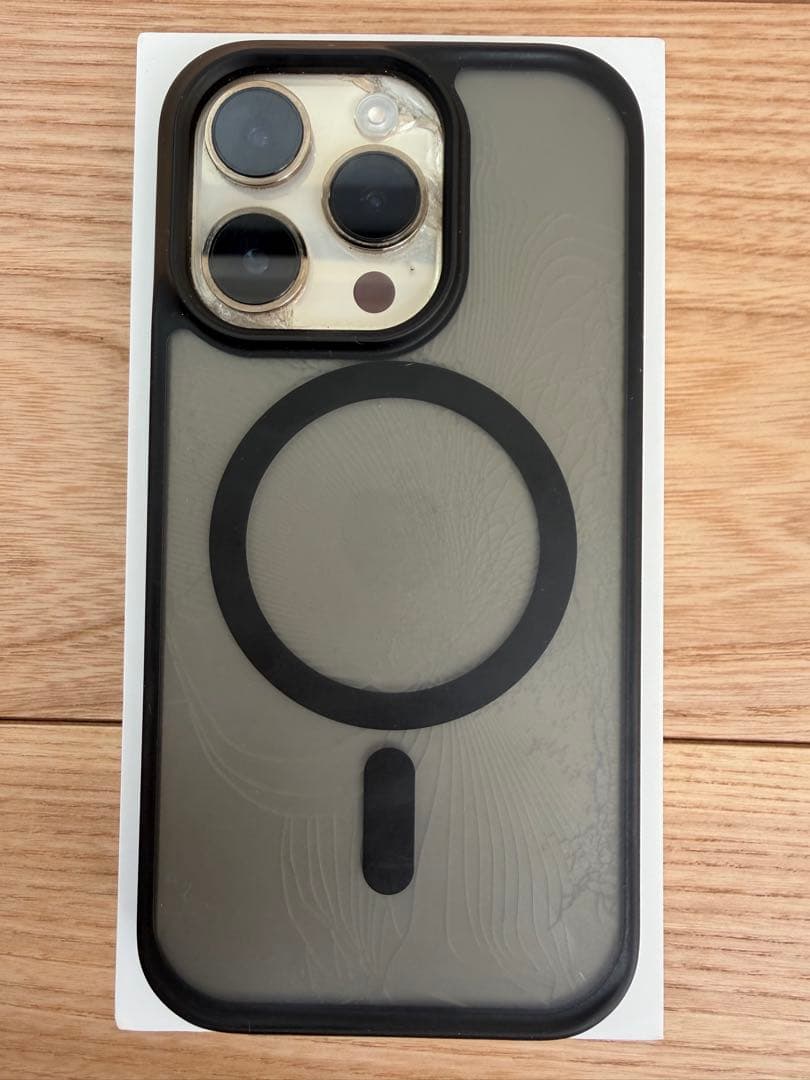 iPhone 14 Pro 128GB ゴールド SIMフリー 箱あり 背面割れ