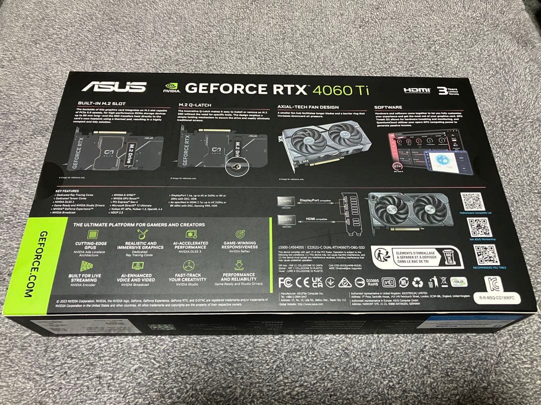 グラフィックボード・グラボ・ビデオカード ASUS GeForce RTX 4060 Ti OC M.2 Edition