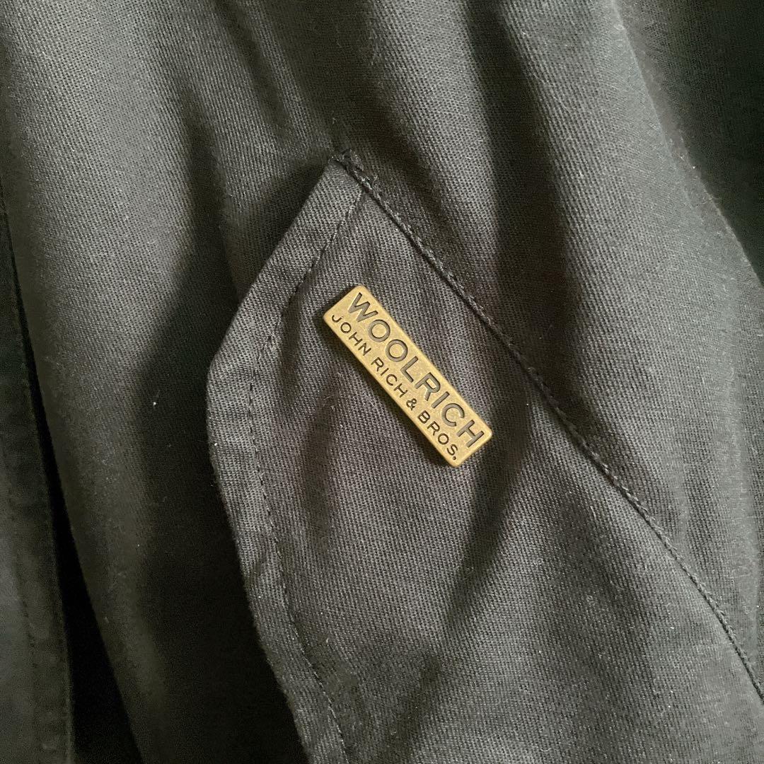 WOOLRICH 紺ネイビーラビットファー中綿ライナーモッズコート正規品XS