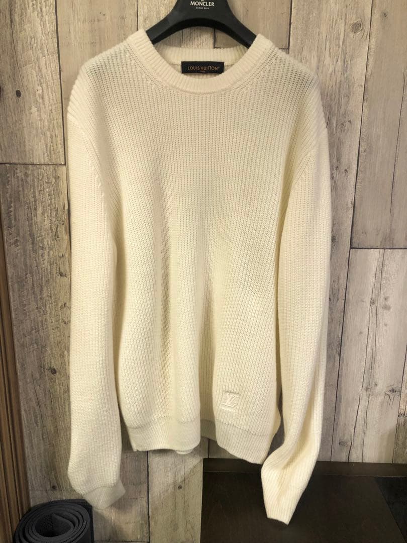 新作 ヴィトン 本物 エンブロイダリー シグネチャー カシミヤ クルーネック S
