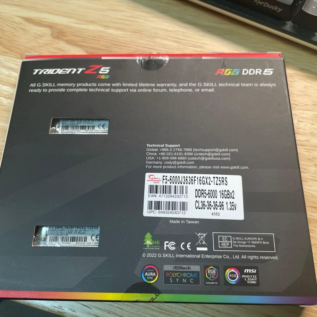 G.SKILL DDR5-6000 32gb (16×2)