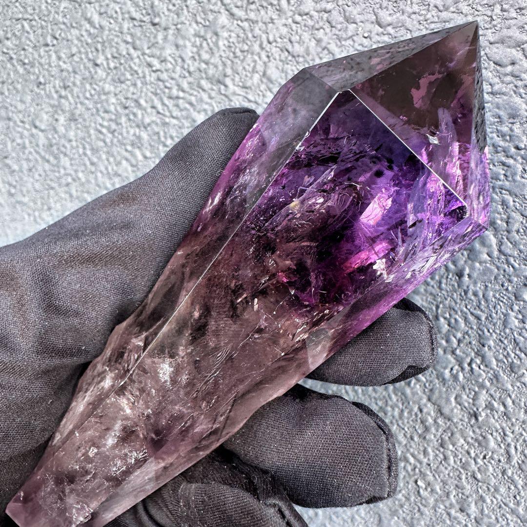 爆レア❗️ロマネサイト虹☆アメジストナチュラルポイントワンド ファントムA1416