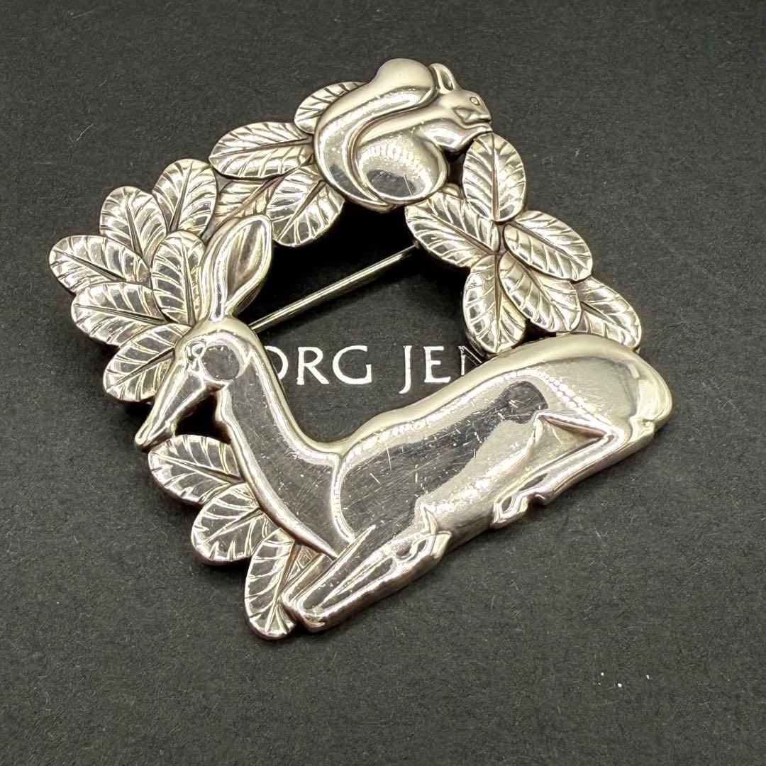 希少 ジョージジェンセン 318 ブローチ 鹿とリス ヴィンテージ
