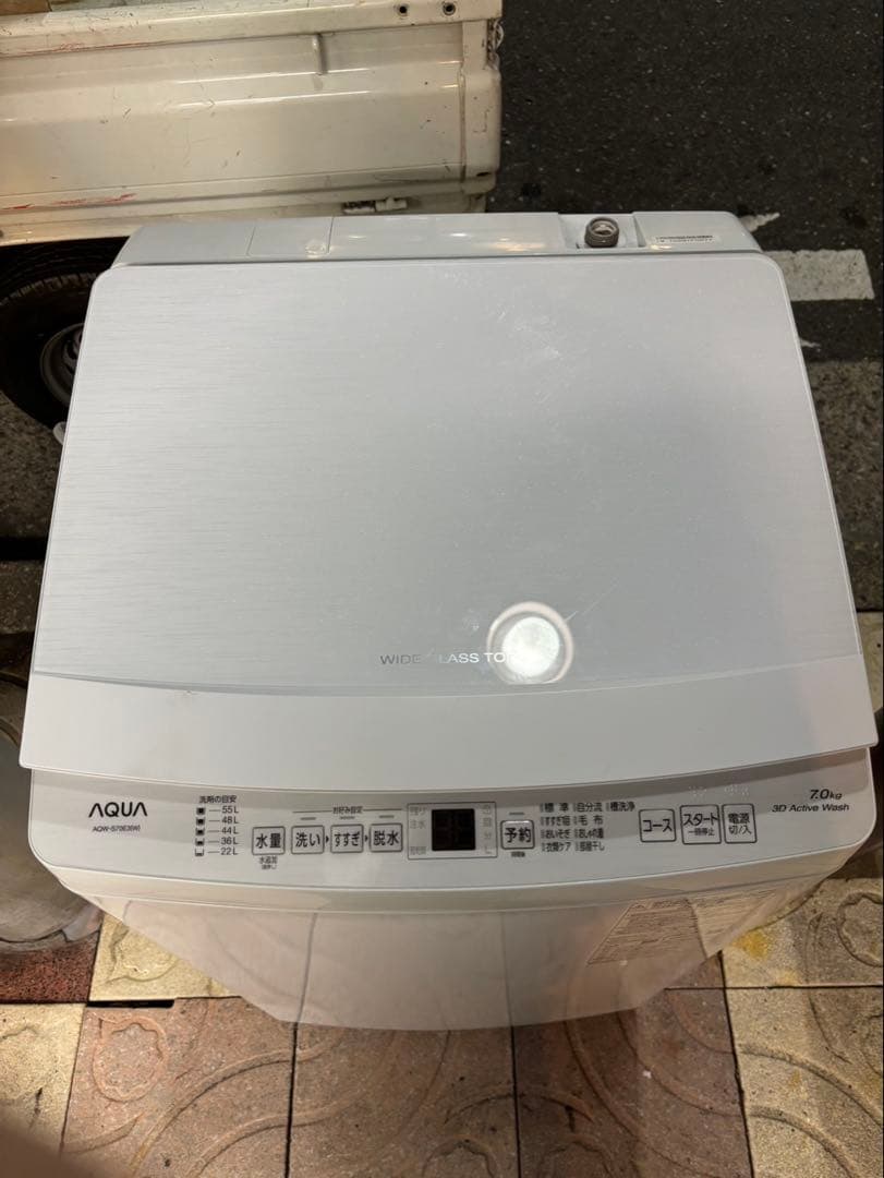 ガイ　AQUA 洗濯機 AQW-S70E3(W) 2024年製7キロ洗濯機