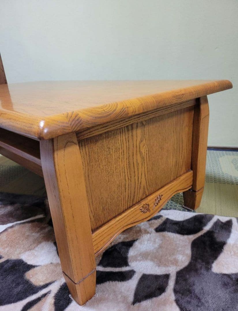 木製 カントリー テーブル 座卓 麦穂