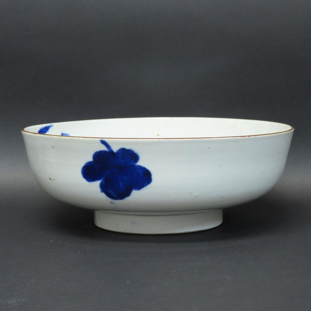 ⭕412 古伊万里 染付 大小平鉢 二ツ鉢 花鳥文 明治時代