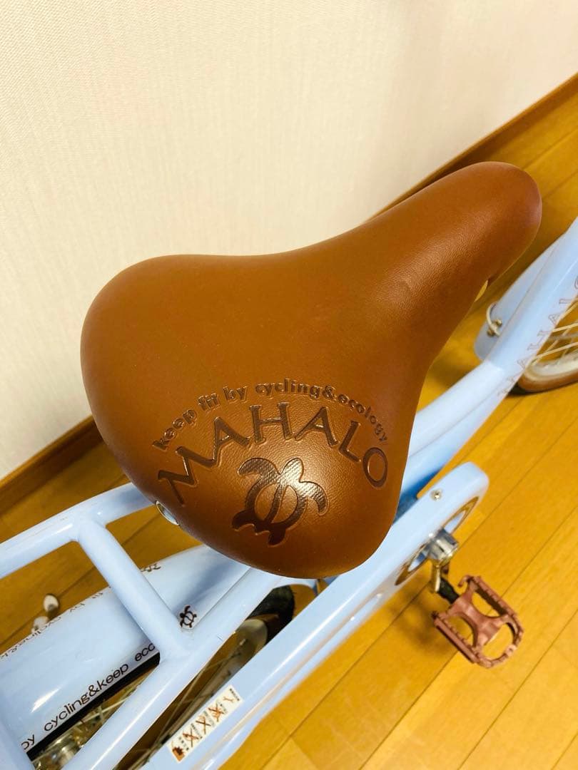 【引き取り限定】子供用自転車　マハロキッズ　18型　水色　駒あり