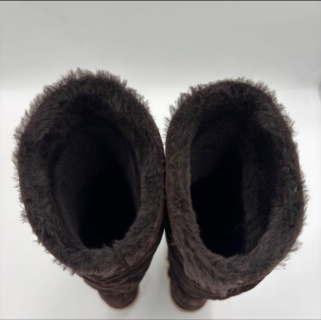 ルイヴィトン モノグラム スエード ムートンブーツ 36 ブラウン