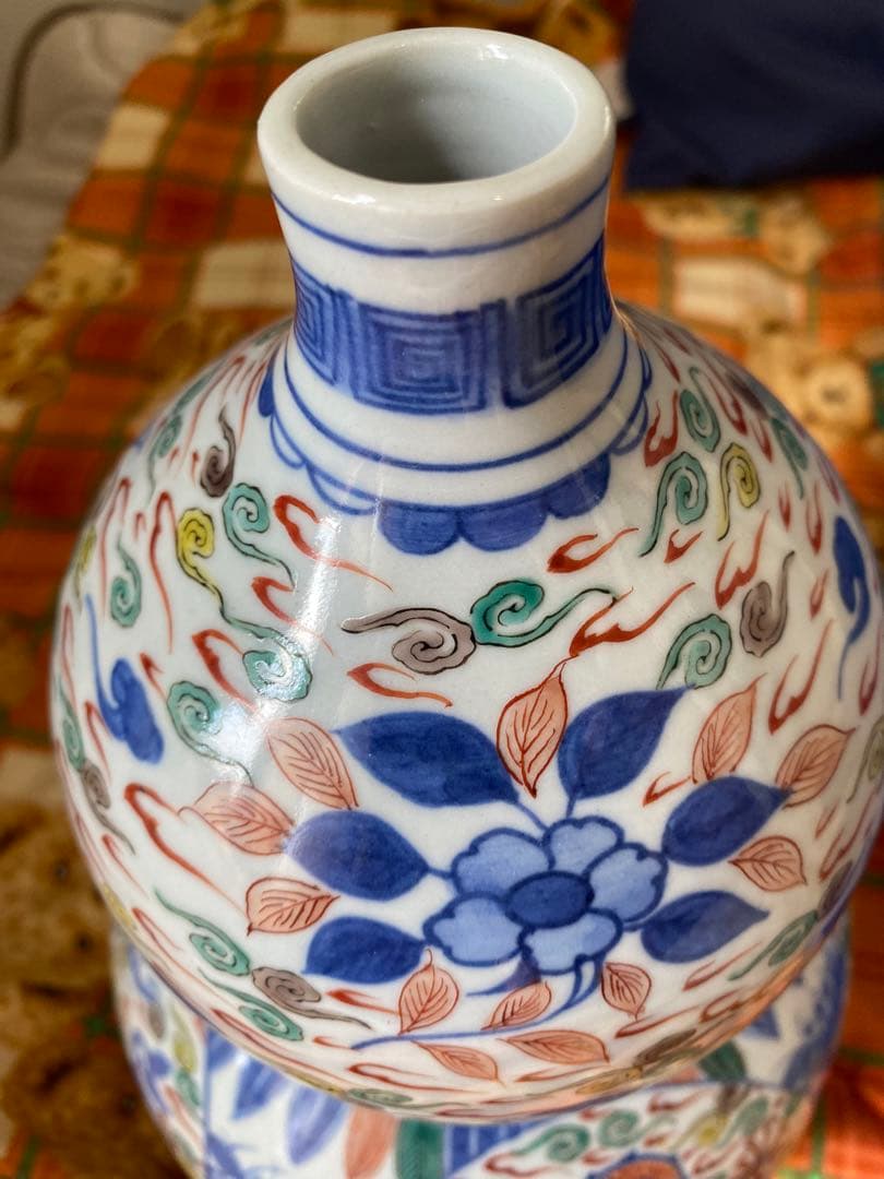 中国大明萬歷年製五彩龍紋葫芦瓶サイズ約高さ30cm径20cm