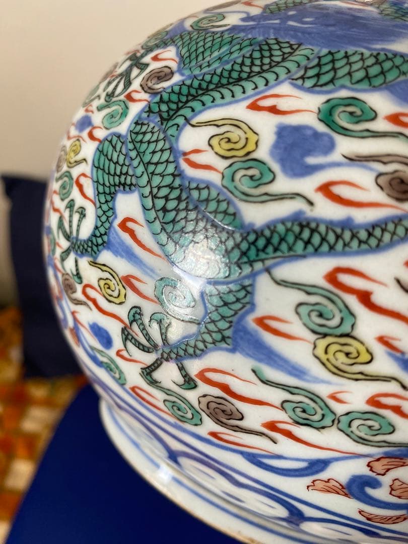 中国大明萬歷年製五彩龍紋葫芦瓶サイズ約高さ30cm径20cm