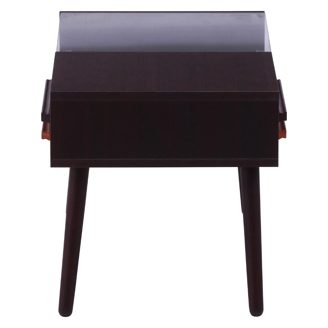 デザイン取手ローテーブル ダークブラウン W80