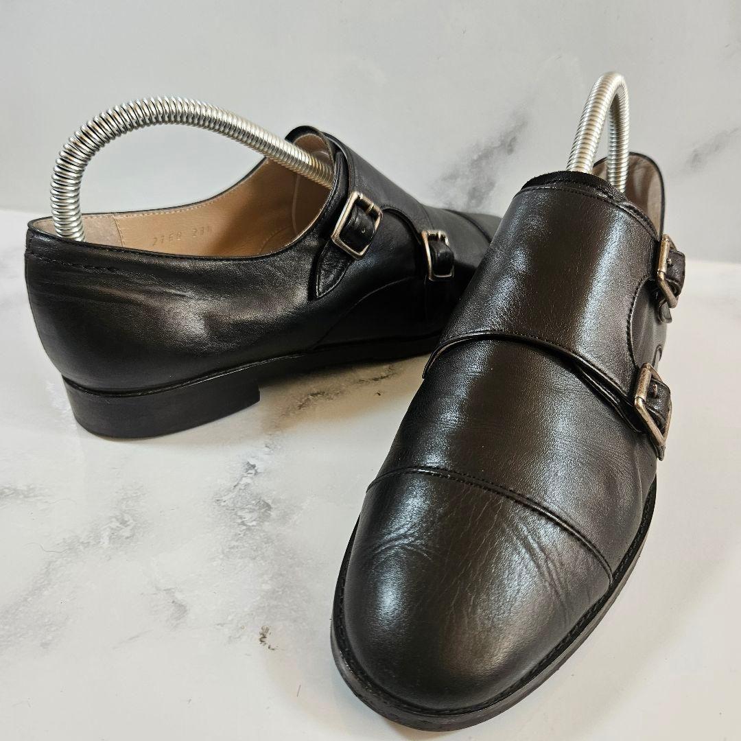 MARGARET HOWELL idea ダブルモンク レザーシューズ ブラック