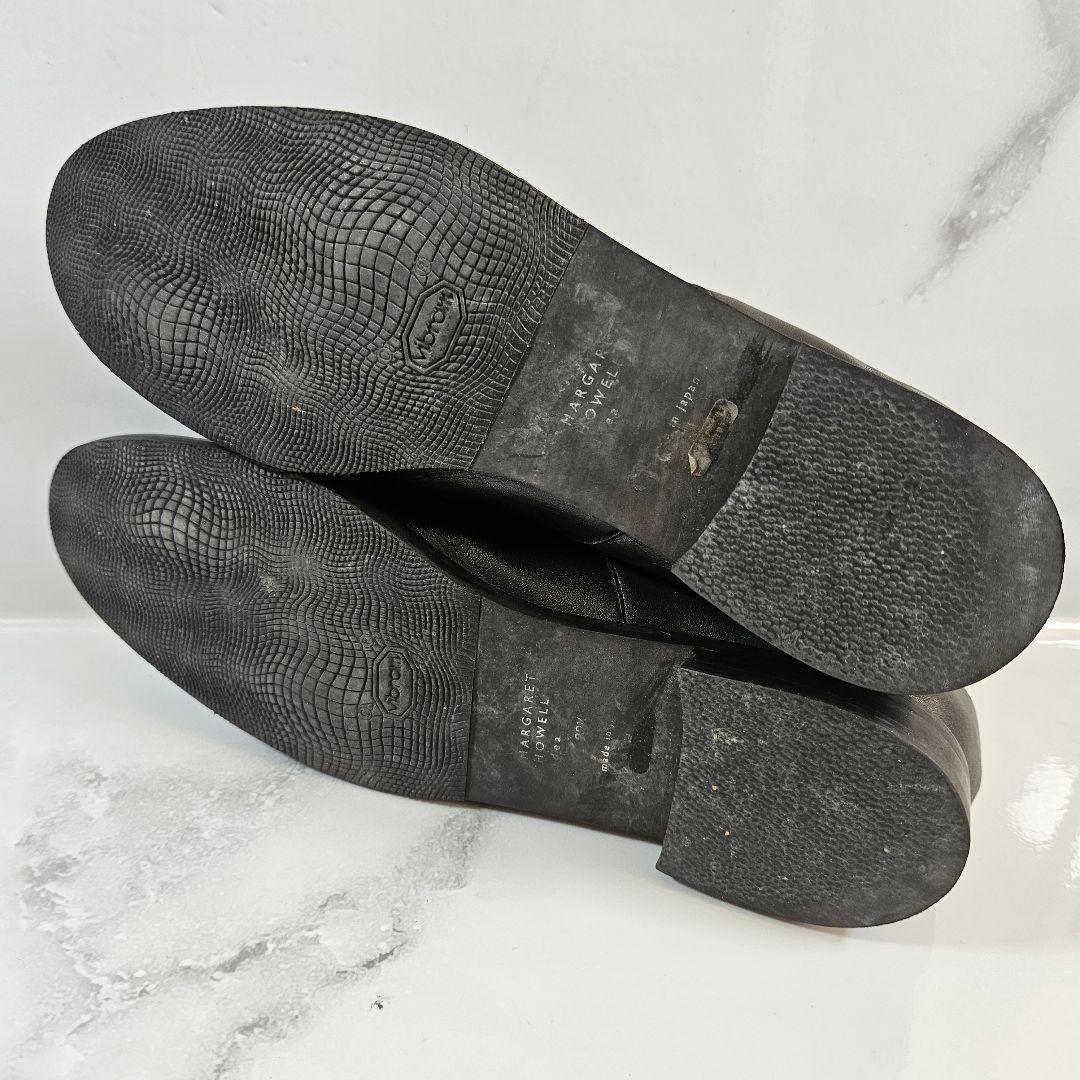 MARGARET HOWELL idea ダブルモンク レザーシューズ ブラック