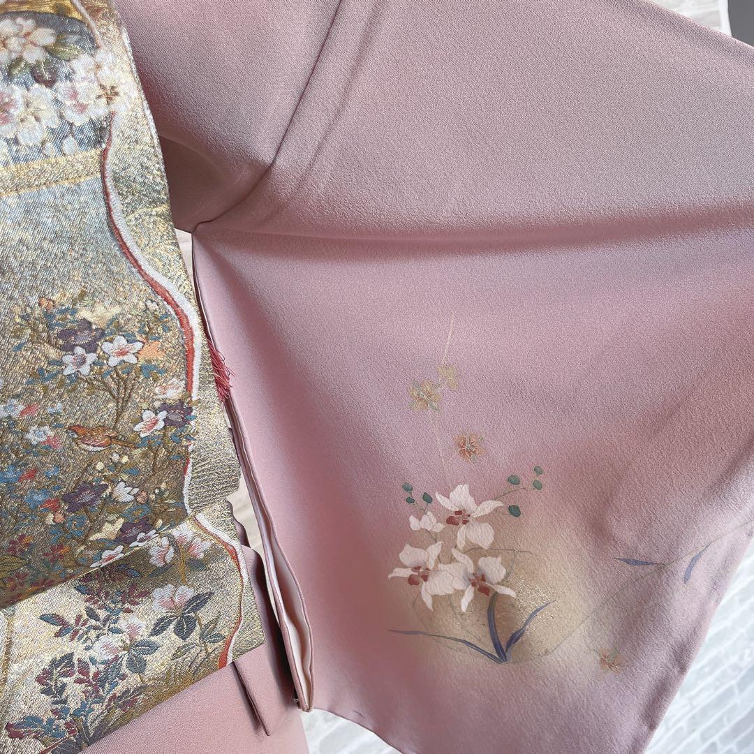 訪問着　フルセット　蘭　浜ちりめん　金彩加工　パールトーン　入学式　卒業式　P5