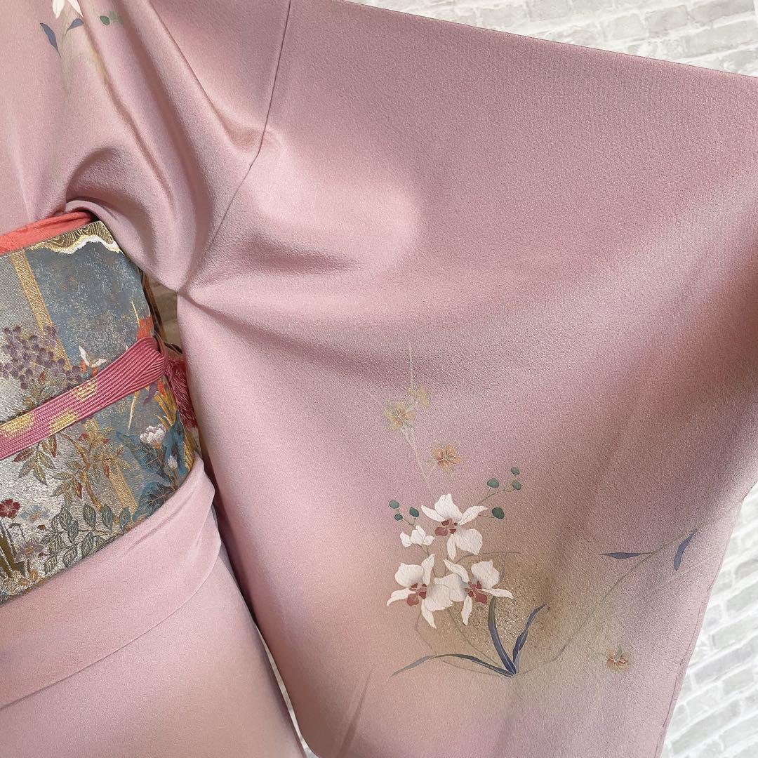 訪問着　フルセット　蘭　浜ちりめん　金彩加工　パールトーン　入学式　卒業式　P5