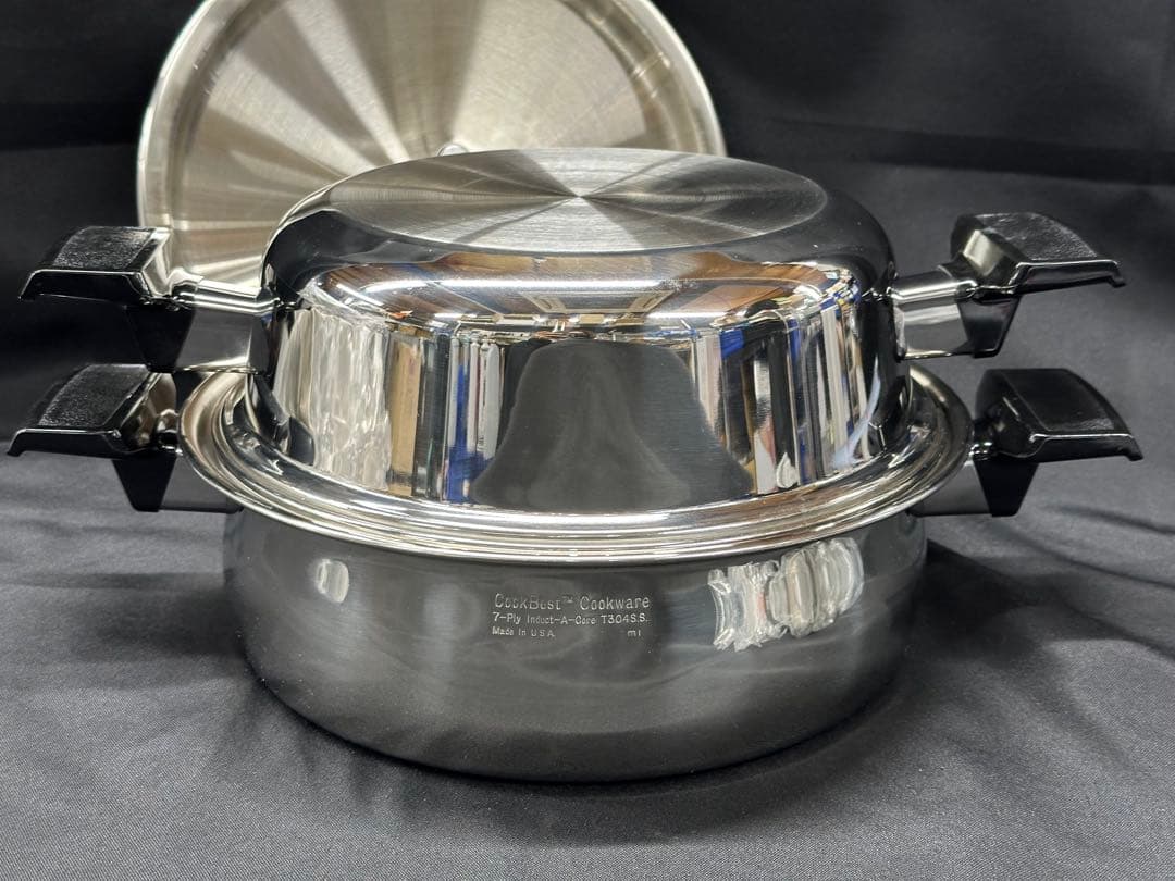 【保管品】Cook Best T304 7-Ply 蒸し器　両手鍋　26cm