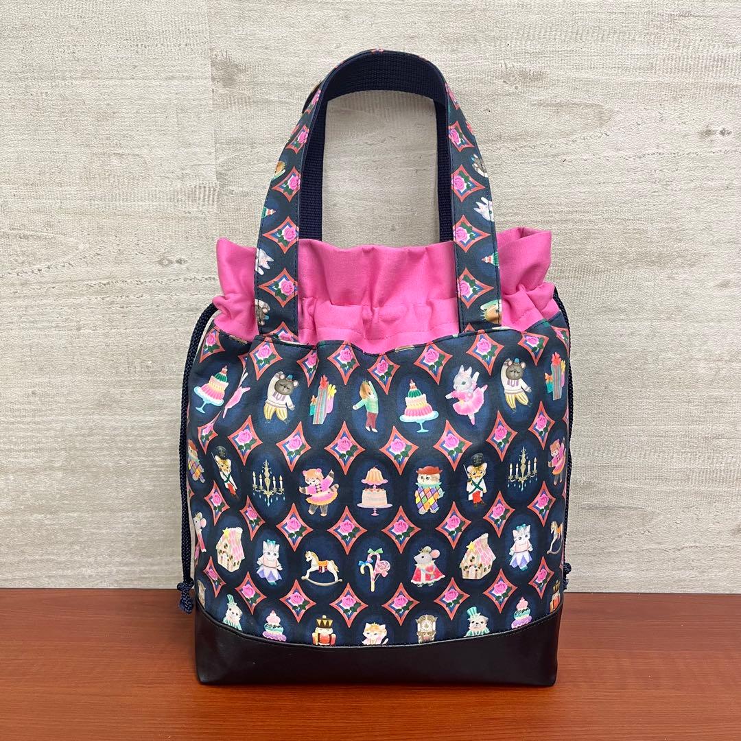 yukiemonハンドメイド　新作セミオーダー　ビッグトート＆巾着バック②