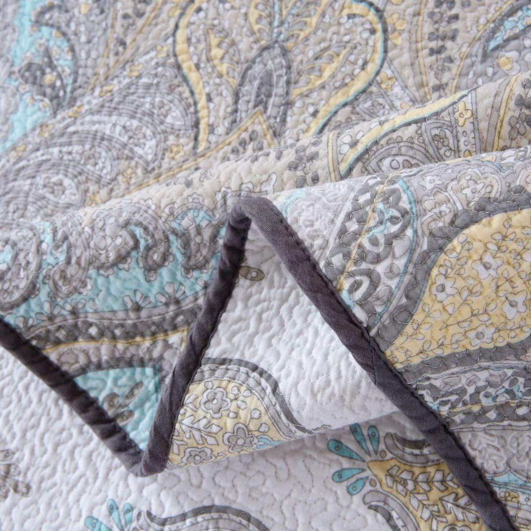 キルトベッドカバー3点セット綿マルチカバー キルティング 843