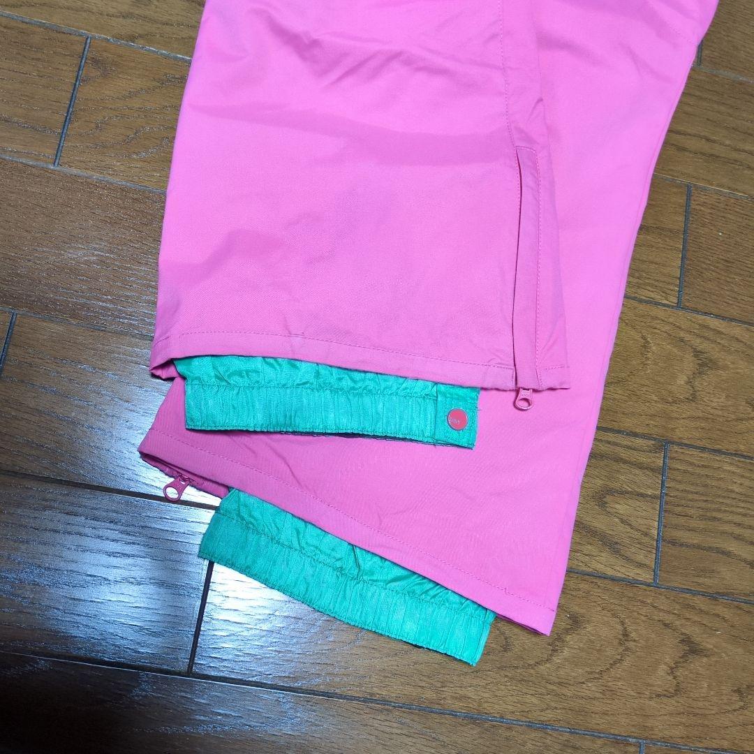 【美品】ROXY　スノボウェア　上下セット　L　総柄　羽根　フェザー　ピンク