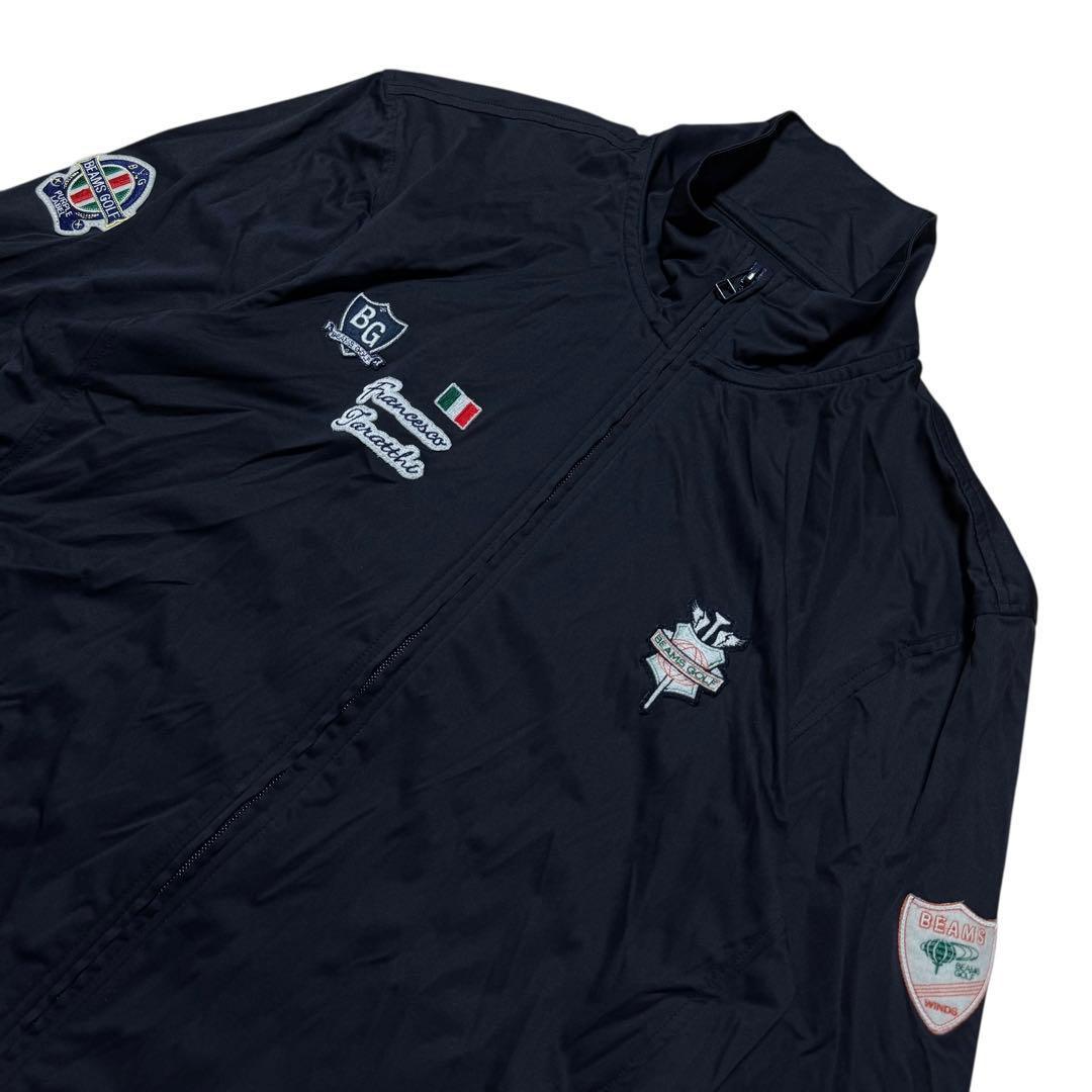 【美品】ビームスゴルフ パープルレーベル エアシャット ブルゾン ネイビー M
