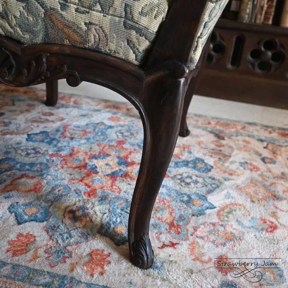 L3710-3-1 フランスアンティーク ソファ 布張りチェア 1人掛けソファ