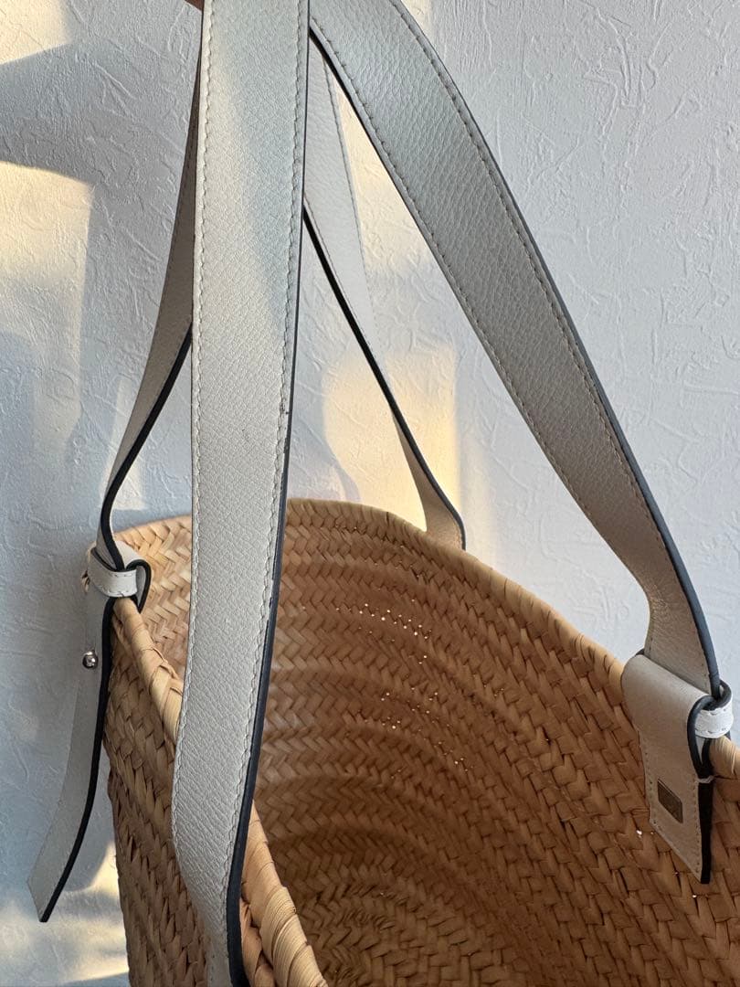 LOEWE かごバッグ ストロー レザー