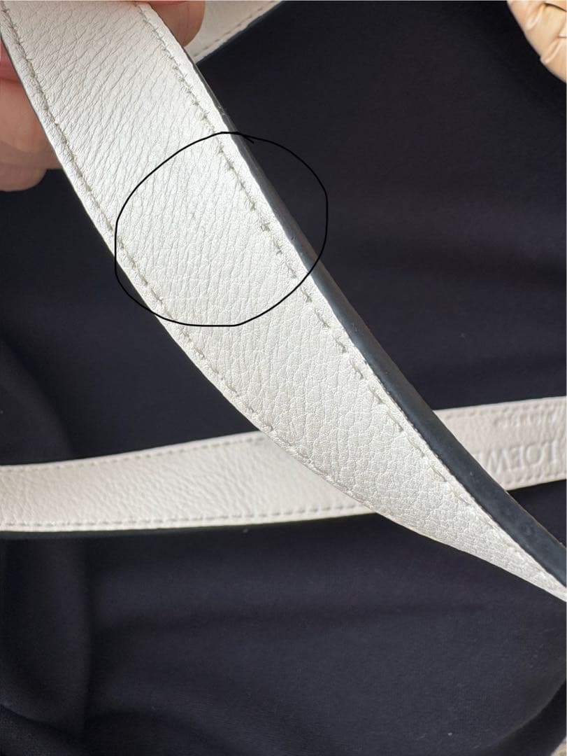 LOEWE かごバッグ ストロー レザー