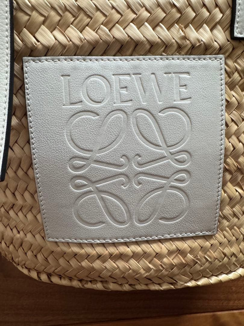 LOEWE かごバッグ ストロー レザー