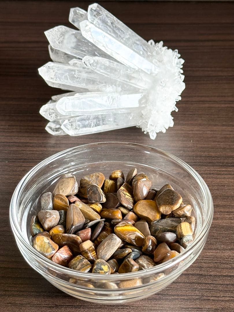 水晶クラスター2点セット(画像に写る物全てセット)撮影のため開封【新品未使用品】