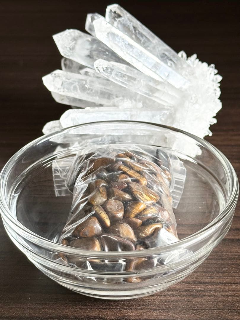 水晶クラスター2点セット(画像に写る物全てセット)撮影のため開封【新品未使用品】