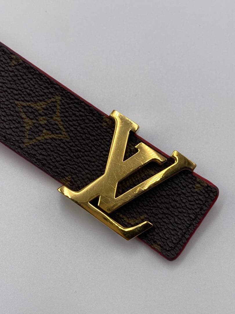 ルイヴィトン　ベルト　サンチュール　イニシャル　M9498　モノグラムLVレッド