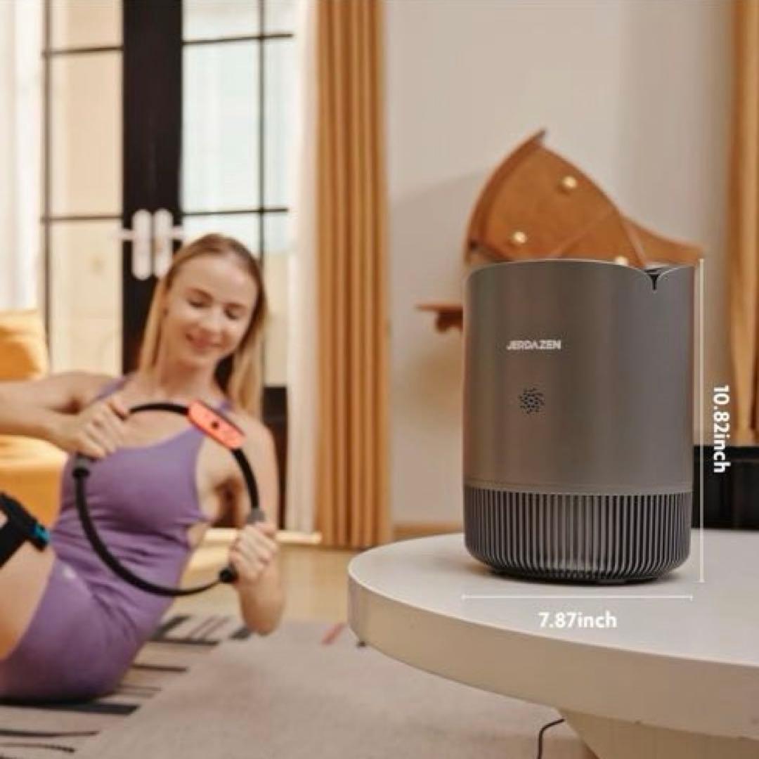 空気清浄機 小型 脱臭効果 花粉 ペット臭除去 静音 グレー 卓上 コンパクト