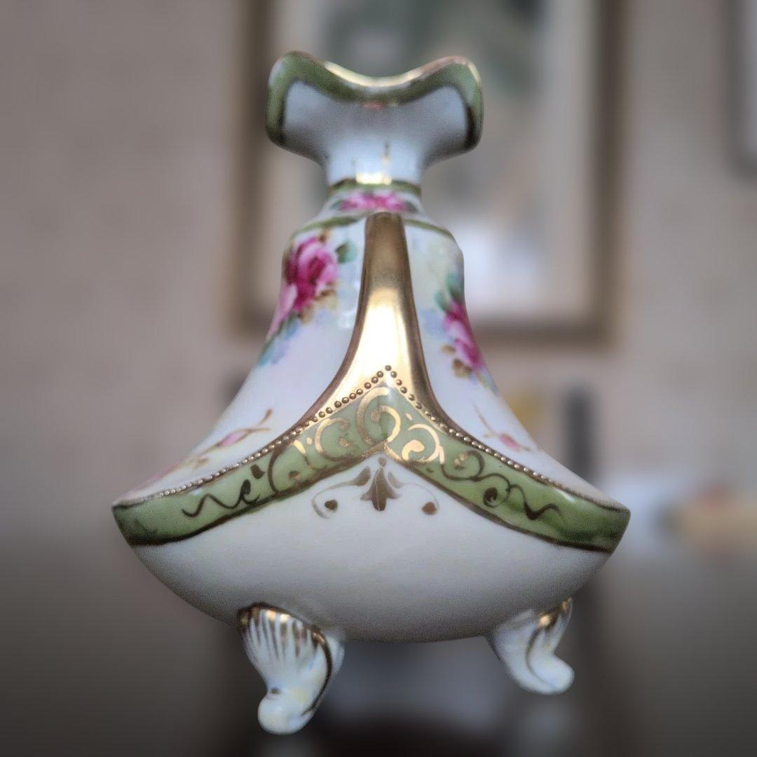 オールドノリタケ（ニッポン印）両手付薔薇花瓶