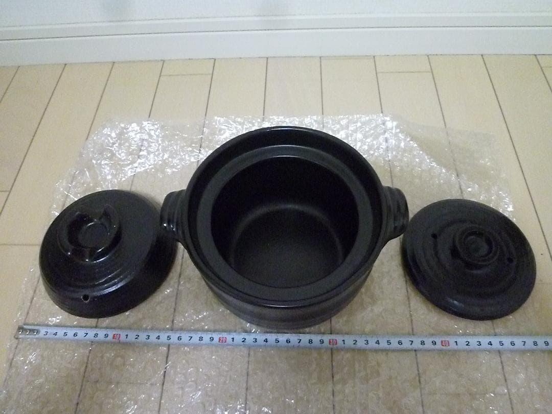 陶製 ご飯用二重蓋土鍋 2合炊き 電子レンジOK