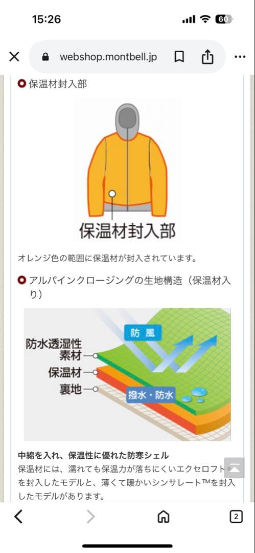 mont-bell フード付きライトグリーンジャケット