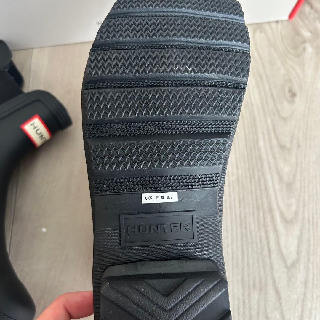 HUNTER レディースレインシューズ チェルシーブーツ　ブラック　24cm