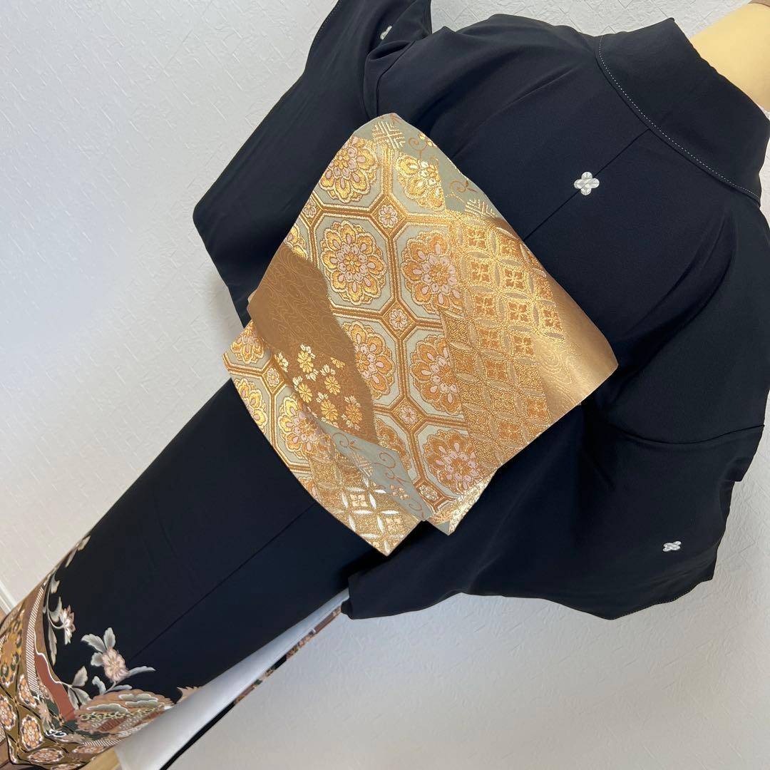 478 黒留袖フルセット 正絹 違い鷹の羽 御所車 鳳凰 松坂屋 高級 結婚式