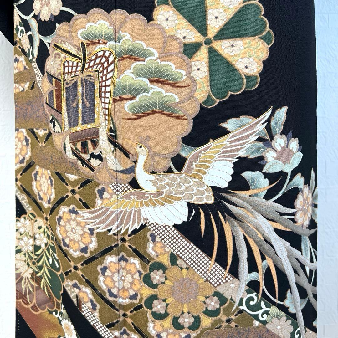 478 黒留袖フルセット 正絹 違い鷹の羽 御所車 鳳凰 松坂屋 高級 結婚式